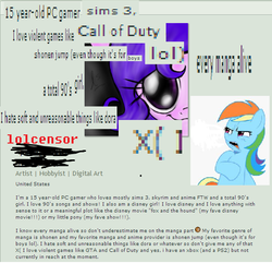 Size: 544x524 | Tagged: safe, rainbow dash, g4, deviantart, drama, ew gay