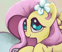 Size: 2808x2384 | Tagged: safe, artist:snufflin, fluttershy, pony, g4, female, flower, solo