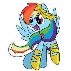 Size: 500x500 | Tagged: safe, artist:30clock, rainbow dash, pegasus, pony, g4, the best night ever, clothes, dress, female, gala dress, pixiv, solo