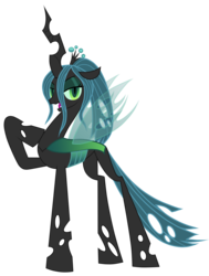 Size: 3785x5000 | Tagged: safe, artist:jennieoo, queen chrysalis, changeling, changeling queen, absurd resolution, alternate hairstyle, crown, female, jewelry, ponytail, regalia, show accurate, simple background, solo, transparent background, vector