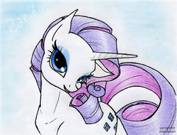 Size: 933x710 | Tagged: safe, artist:pandan009, rarity, pony, g4, female, solo, traditional art