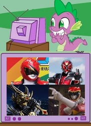 Size: 520x716 | Tagged: safe, spike, g4, akiba red, akibaranger, exploitable meme, garo, kamen rider, kamen rider wizard, kyoryuger, kyoryured, super sentai, tv meme