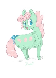 Size: 914x1272 | Tagged: source needed, safe, artist:twitchykismet, cha cha, llama, g1, bells, female, pony friends, ribbon, solo