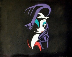 Size: 628x501 | Tagged: safe, artist:foxtrinee, rarity, g4, graffiti, stencil