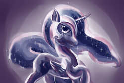 Size: 3900x2600 | Tagged: safe, artist:viwrastupr, nightmare moon, g4, closed mouth, raised hoof, side view, solo