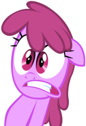 Size: 739x1081 | Tagged: safe, artist:kuren247, berry punch, berryshine, earth pony, pony, call of the cutie, g4, bust, female, floppy ears, gritted teeth, mare, reaction image, shocked, simple background, solo, transparent background, vector