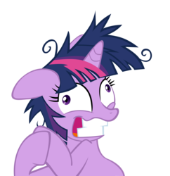Size: 2000x2062 | Tagged: safe, artist:takua770, twilight sparkle, pony, unicorn, g4, lesson zero, derp, female, floppy ears, grin, high res, messy mane, reaction image, simple background, smiling, solo, transparent background, twilight snapple, unicorn twilight, vector, wide eyes