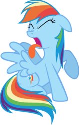 Size: 2744x4323 | Tagged: safe, artist:crunchnugget, rainbow dash, pegasus, pony, g4, over a barrel, disgusted, female, mare, simple background, solo, tongue out, transparent background, vector