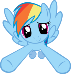 Size: 5000x5242 | Tagged: safe, artist:crisx3, rainbow dash, pegasus, pony, g4, absurd resolution, female, incoming hug, simple background, solo, transparent background, vector