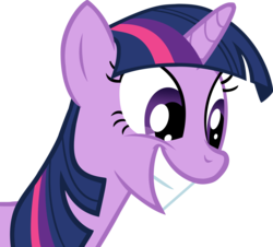 Size: 4499x4067 | Tagged: safe, artist:crusierpl, twilight sparkle, pony, unicorn, g4, lesson zero, absurd resolution, female, grin, mare, reaction image, simple background, smiling, solo, squee, transparent background, unicorn twilight, vector