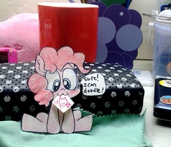 Size: 671x577 | Tagged: safe, artist:danadyu, pinkie pie, g4, jumped-out-pinkieanswers, paper child