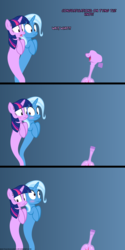 Size: 1050x2100 | Tagged: safe, artist:navitaserussirus, trixie, twilight sparkle, genie, asktwixiegenies, g4, blushing, female, lesbian, ship:twixie, shipping