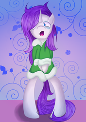Size: 2480x3508 | Tagged: safe, artist:wendy-the-creeper, rarity, pony, g4, bathrobe, bed mane, bipedal, clothes, female, morning ponies, robe, solo