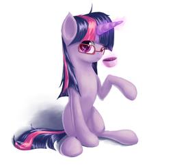 Size: 1280x1246 | Tagged: safe, artist:icefairy64, twilight sparkle, pony, g4, coffee, cup, drink, female, glasses, solo