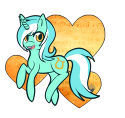 Size: 635x600 | Tagged: safe, artist:todoseruga, lyra heartstrings, pony, unicorn, g4, female, heart, music notes, raised hoof, simple background, smiling, solo, transparent background