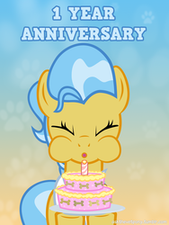 Size: 600x800 | Tagged: safe, artist:adiwan, doctor fauna, ask the vet pony, g4, cake, puffy cheeks