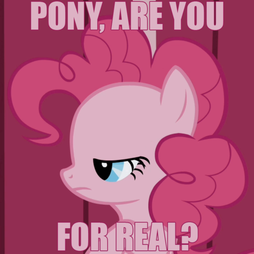 #290334 - safe, pinkie pie, image macro, pink text - Derpibooru