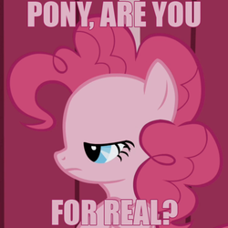 Size: 500x500 | Tagged: safe, pinkie pie, g4, image macro, pink text