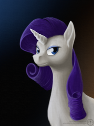 Size: 1200x1600 | Tagged: safe, artist:adalbertus, rarity, pony, unicorn, g4, female, gradient background, mare, solo