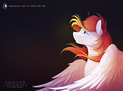 Size: 3425x2536 | Tagged: dead source, safe, artist:antiander, oc, oc only, pegasus, pony, bust, crying, female, gradient background, large wings, looking up, mare, portrait, solo, spread wings, windswept mane, wings