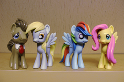 Size: 1200x800 | Tagged: safe, derpy hooves, doctor whooves, fluttershy, rainbow dash, time turner, pegasus, pony, g4, female, funko, irl, mare, photo, toy