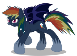 Size: 1023x753 | Tagged: dead source, safe, artist:burnt-sprinkles, rainbow dash, hengstwolf, pony, g4, crossover, fangs, female, simple background, solo, sonic the hedgehog (series), sonic the werehog, sonic unleashed, spread wings, transparent background, vector, werebow dash