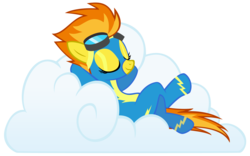 Size: 4000x2500 | Tagged: safe, artist:ns4j19y, spitfire, pegasus, pony, g4, cloud, female, goggles, on a cloud, show accurate, simple background, sleeping, sleeping on a cloud, solo, transparent background, vector, wonderbolts uniform