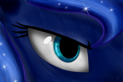 Size: 800x533 | Tagged: safe, artist:everypone, princess luna, pony, g4, close-up, eye, female, solo