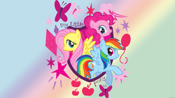 Size: 1920x1080 | Tagged: safe, fluttershy, pinkie pie, rainbow dash, g4, wallpaper