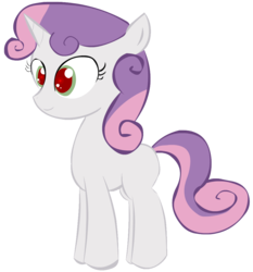 Size: 1003x1075 | Tagged: safe, artist:trolllightsparkle, sweetie belle, pony, robot, unicorn, g4, blank flank, female, filly, foal, hooves, horn, red eyes, simple background, smiling, solo, sweetie bot, transparent background