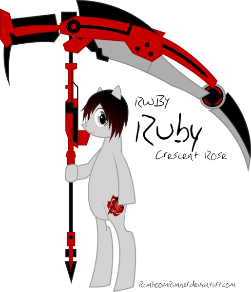 Artist Rainboomrunner Crescent Rose Fanart Ponified Roosterteeth Ruby Rose Rwby Safe Scythe Simple Background Sniper Solo Transparent Background Trickshot Vector Derpibooru