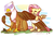 Size: 1280x881 | Tagged: artist needed, safe, fluttershy, gilda, griffon, pegasus, pony, g4, bandage, female, gildashy, injured, lesbian, shipping