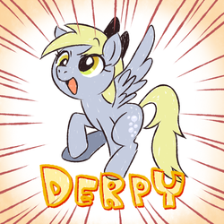 Size: 500x500 | Tagged: safe, derpy hooves, pegasus, pony, g4, female, mare, pixiv, solo