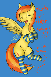 Size: 1000x1500 | Tagged: safe, artist:spittfireart, spitfire, pony, g4, clothes, eyes closed, female, socks, solo, striped socks