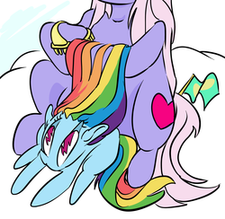 Size: 5400x5281 | Tagged: safe, artist:horny-eunuchorn, rainbow dash, g4, absurd resolution, baby, cloudsdale, wingding eyes, young