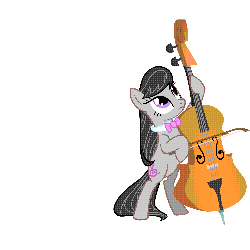 Size: 500x500 | Tagged: artist needed, source needed, safe, octavia melody, earth pony, pony, g4, animated, cello, falling, female, musical instrument, solo, wat