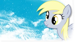Size: 1920x1080 | Tagged: safe, artist:raindropsthedeviant, derpy hooves, pegasus, pony, g4, cloud, cloudy, female, mare, wallpaper