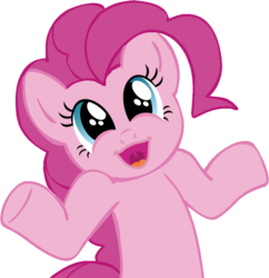 Size: 826x855 | Tagged: safe, pinkie pie, g4, faic, looking at you, ponyface, shrug, shrugpony