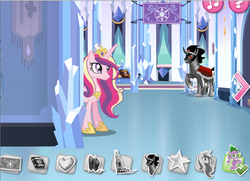 Size: 655x473 | Tagged: safe, king sombra, princess cadance, spike, g4, official, book, castle, crystal, crystal empire, crystal empire seek and find, crystal heart, game, hasbro