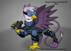 Size: 2450x1750 | Tagged: safe, oc, oc only, griffon, series:ask the guard ponies, commission, goggles, military