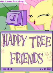 Size: 437x600 | Tagged: safe, fluttershy, g4, exploitable meme, happy tree friends, this will end in blood, this will end in tears, tv meme