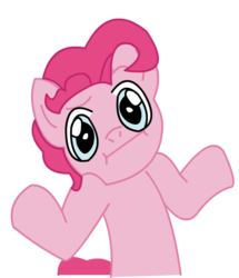 Size: 564x657 | Tagged: safe, artist:drewsenr, pinkie pie, g4, :i, bubble berry, looking at you, rule 63, shrug, shrugpony, simple background