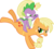 Size: 3000x2708 | Tagged: safe, artist:sulyo, applejack, spike, dragon, earth pony, pony, g4, bucking, dragons riding ponies, female, hatless, male, mare, missing accessory, riding, riding a pony, rodeo, ship:applespike, shipping, simple background, spike riding applejack, straight, transparent background, vector