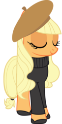 Size: 322x640 | Tagged: safe, applejack, earth pony, pony, g4, beret, female, solo