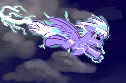 Size: 1024x674 | Tagged: safe, artist:tggeko, cloudchaser, g4, lightning