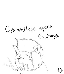 Size: 2893x3339 | Tagged: safe, artist:chaoticlaughter, fluffy pony, cowboy bebop, monochrome, see you space cowboy, smoking, solo, spike spiegel