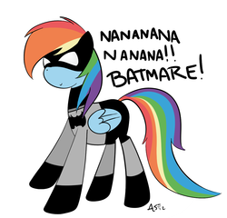 Size: 1064x1020 | Tagged: safe, artist:alexsalinasiii, rainbow dash, g4, batman, crossover, parody