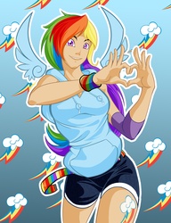 Size: 2193x2849 | Tagged: safe, artist:desmontable, rainbow dash, human, g4, humanized