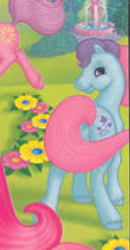 Size: 194x374 | Tagged: safe, ivy, sundance (g2), g2, my little pony: friendship gardens, butt, duo, female, flower, looking at you, mare, plot, smiling