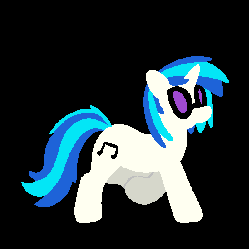 Size: 550x550 | Tagged: safe, artist:tranquilmind, dj pon-3, vinyl scratch, pony, g4, animated, black background, female, simple background, solo, walking